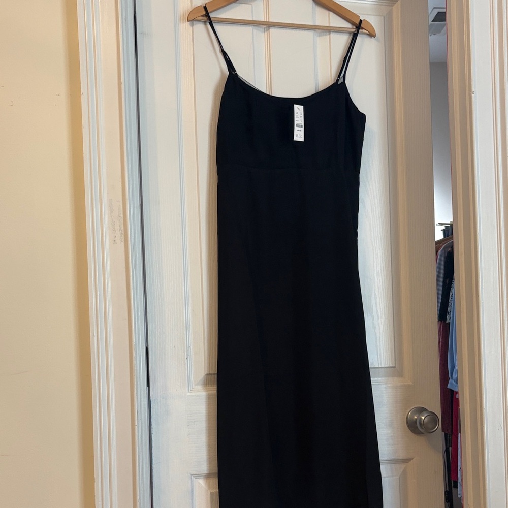J CREW COLLECTION BLACK MIDI SLIP DRESS- size 4 NWT - Picture 2 of 7